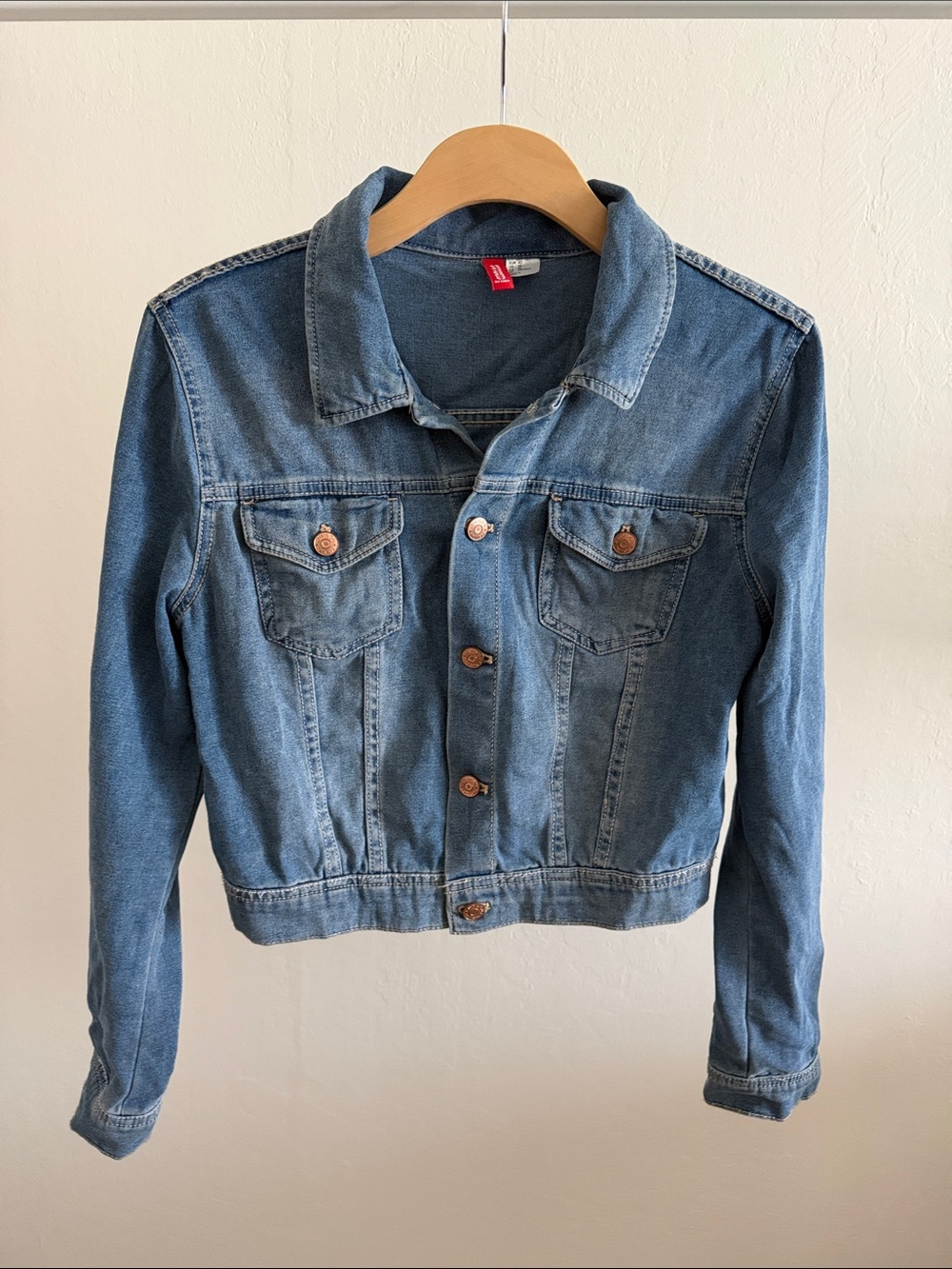 Cropped Blue Denim Jacket